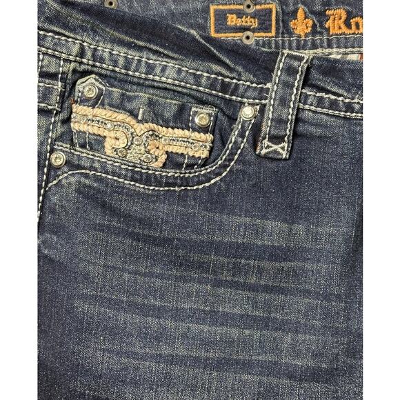 Rock Revival Betty Easy Boot Stretch Rhinestone Embroidery Pockets Jean Size 34 - Picture 5 of 10